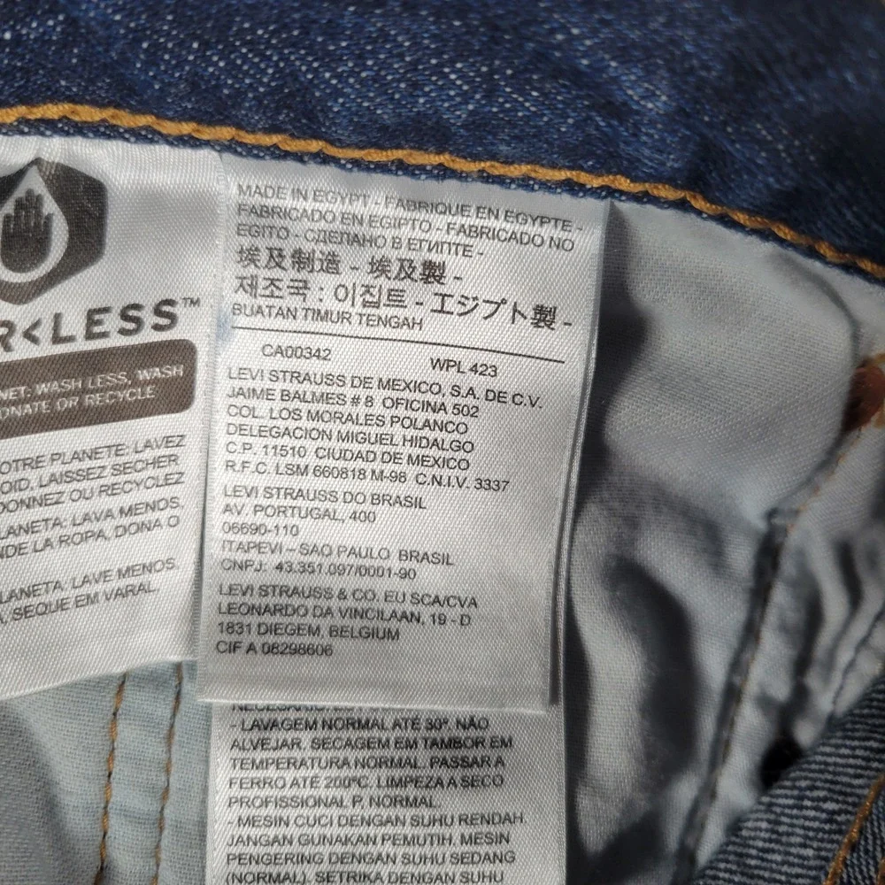 Levi's 501 Original Straight Leg Jeans Mens 40x30 Dark Indigo Blue Button Fly